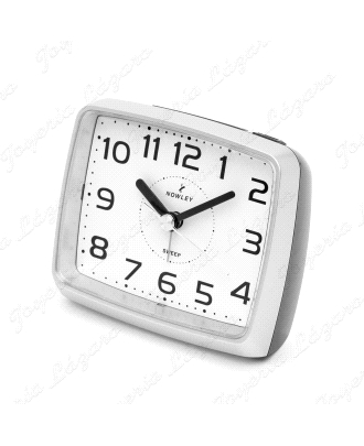 DESPERTADOR RELOJ NOWLEY SILENCIOSO RECTANGULAR PLATEADO                                            