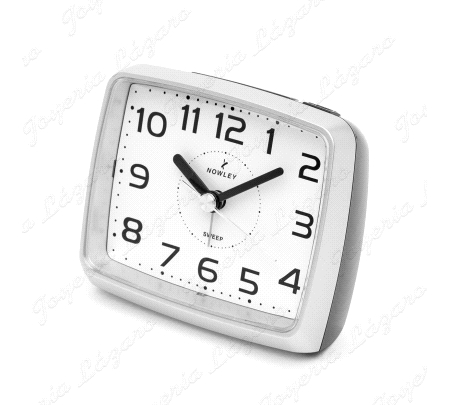 DESPERTADOR RELOJ NOWLEY SILENCIOSO RECTANGULAR PLATEADO                                            