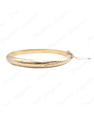 PULSERA 1/2 CAÑA ORO 18KT SEMINUEVA 6X56MM CON CADENA SEGURIDAD                                     