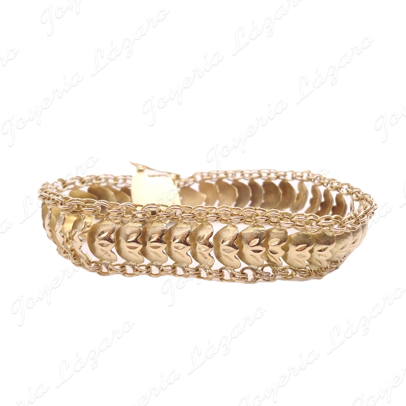 PULSERA ORO 18KT OCASION PRINCESA 16MM CON CAD. SEGURIDAD                                           