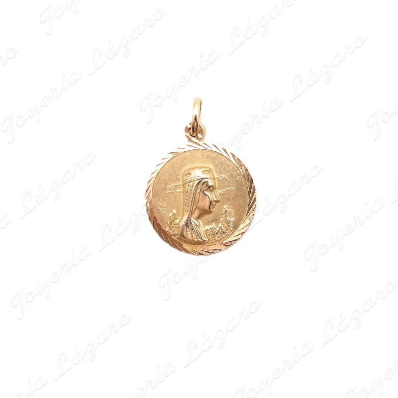MEDALLA ORO 18KT SEMINUEVA 18MM VIRGEN MONTSERRAT Y SAN JORGE CON DRAG                              