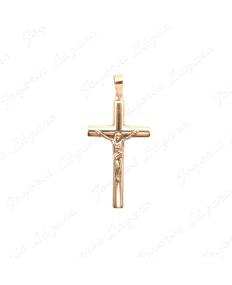 CRUZ ORO 18KT SEMINUEVA 17X31MM CON CRISTO TABLA ALMENDRA                                           