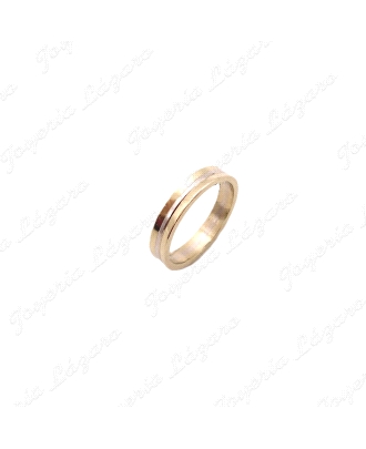 ALIANZA ORO 18KT SEMINUEVA 4MM BICOLOR SURCO CENTRO BLANCO                                          