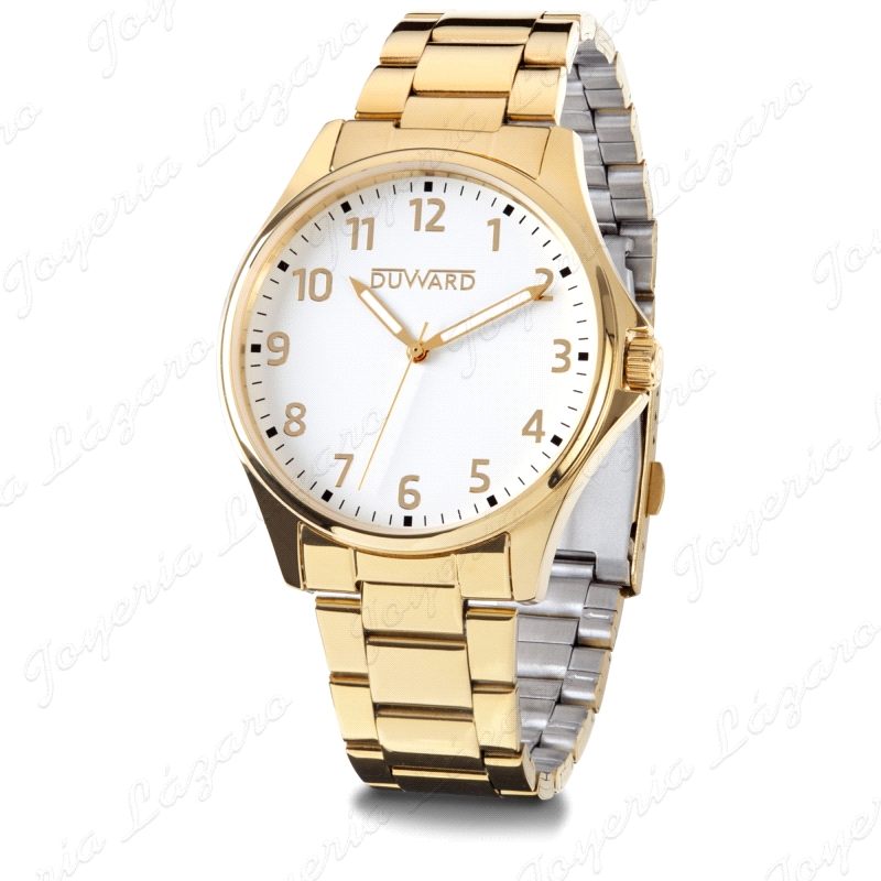 DUWARD RELOJ CABALLERO IP DORADO ESF. BLANCA 5ATM                                                   