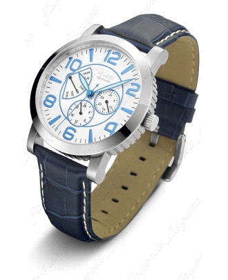 DUWARD RELOJ CABALLERO ACERO ESF. PLATA CORREA PIEL AZUL                                            