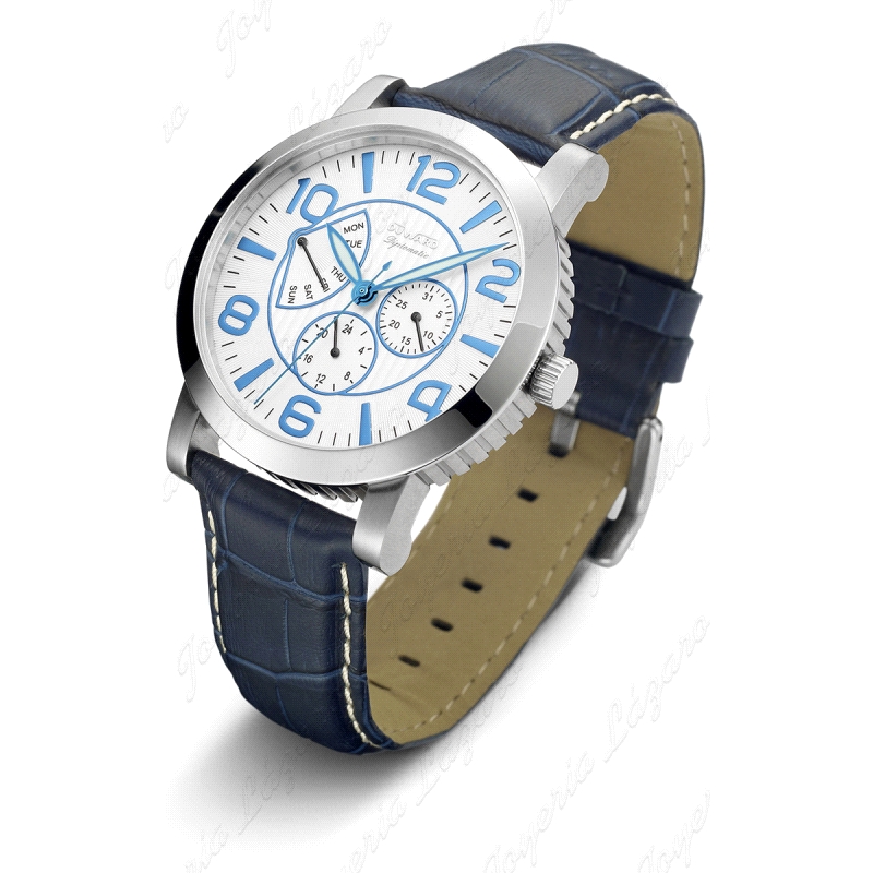 DUWARD RELOJ CABALLERO ACERO ESF. PLATA CORREA PIEL AZUL                                            
