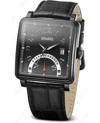 DUWARD RELOJ CABALLERO ACERO NEGRO CUADRADOCORREA PIEL NEGRA                                        