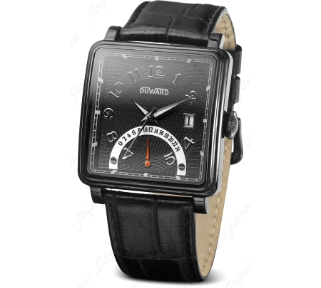 DUWARD RELOJ CABALLERO ACERO NEGRO CUADRADOCORREA PIEL NEGRA                                        