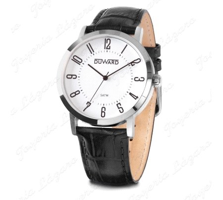 DUWARD RELOJ CABALLERO ACERO ESF. BLANCA CORREA PIEL NEGRA                                          