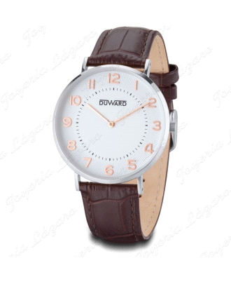 DUWARD RELOJ CABALLERO ESF. BLANCA CORREA PIEL MARRON                                               