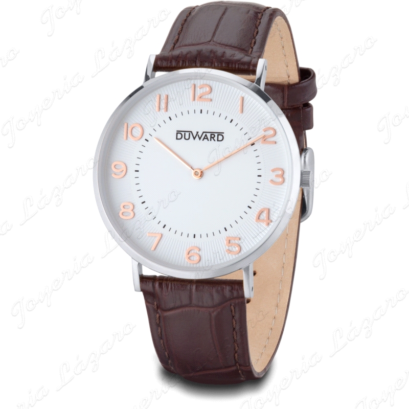 DUWARD RELOJ CABALLERO ESF. BLANCA CORREA PIEL MARRON                                               