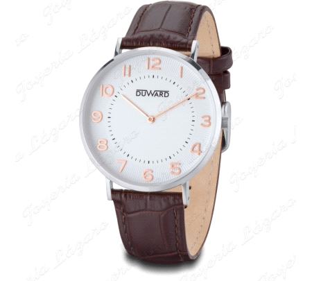 DUWARD RELOJ CABALLERO ESF. BLANCA CORREA PIEL MARRON                                               