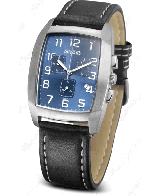 DUWARD RELOJ CABALLERO CRONO, ACERO ESF. AZUL CORREA PIEL NEGRA                                     