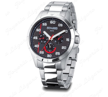 DUWARD RELOJ CABALLERO ACERO MULTIFUNCION 10ATM ESF. NEGRA                                          
