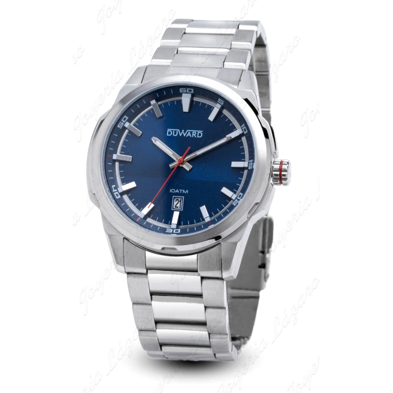 DUWARD RELOJ CABALLERO ACERO 10ATM CALENDARIO ESF. AZUL                                             