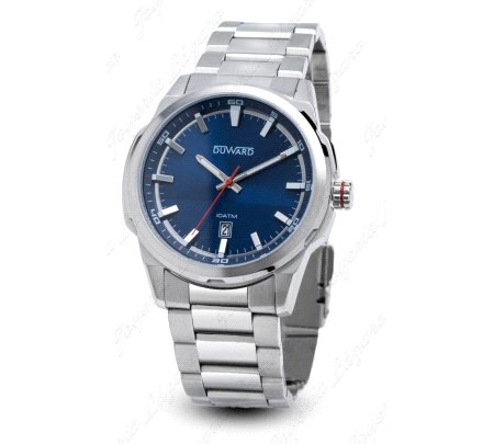 DUWARD RELOJ CABALLERO ACERO 10ATM CALENDARIO ESF. AZUL                                             