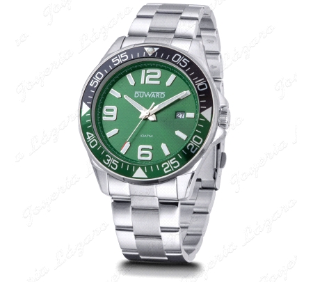 DUWARD RELOJ CABALLERO ACERO ESF. VERDE 10ATM                                                       