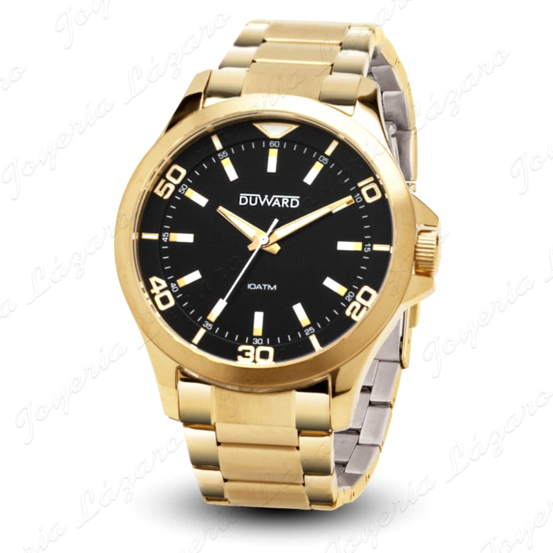 DUWARD RELOJ CABALLERO IP DORADO ESF. NEGRA 10ATM                                                   