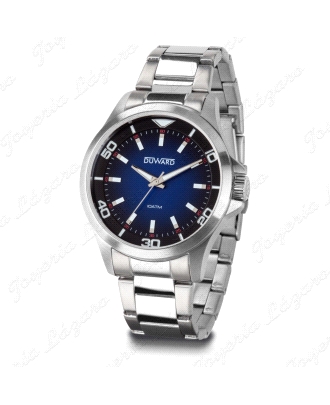 DUWARD RELOJ CABALLERO ACERO 10ATM ESF. NEGRA A AZUL DEGRADADO                                      
