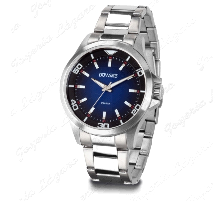 DUWARD RELOJ CABALLERO ACERO 10ATM ESF. NEGRA A AZUL DEGRADADO                                      