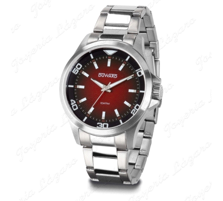 DUWARD RELOJ CABALLERO ACERO 10ATM ESFERA NEGRA A BURDESO DEGRADADA                                 