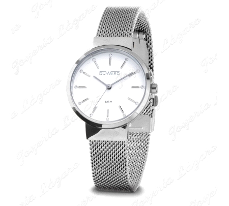 DUWARD RELOJ SRA. ACERO ESF. BLANCA                                                                 