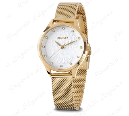 DUWARD RELOJ SRA. ACERO IP DORADO ESF. BLANCA ARBOL VIDA                                            