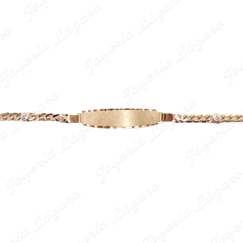 ESCLAVA ORO 18 KTS CADETE CIRCONITAS BOCELADAS 3X1                                                  