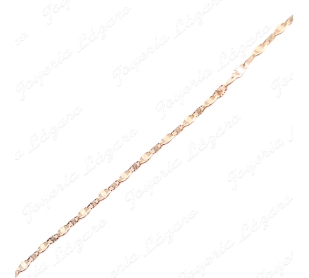 CADENA 40 CM. ORO 18 KTS FANTASIA  FORZADA 1.2MM                                                    