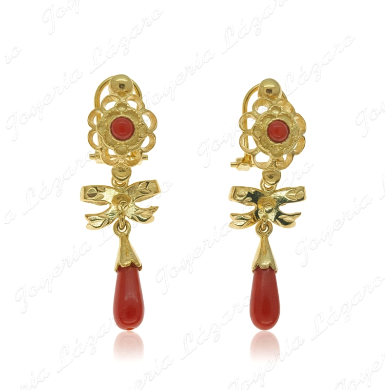 PEND. CORAL/TURQS,SIMIL PLATA ARQUILLO CIERRE OMEGA                                                 