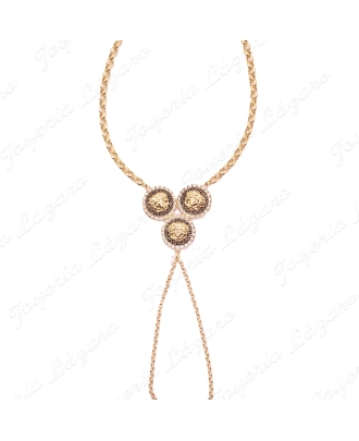 PULSERA ROMANA ORO 18 KTS 3 MODENAS MEDUSA ONIX EN ROLO