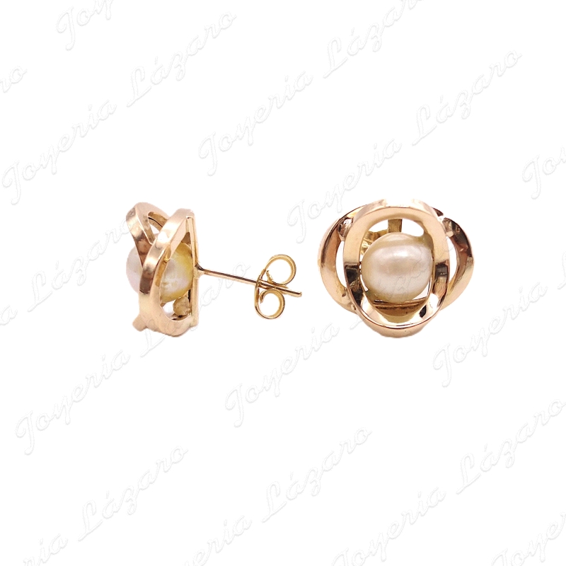 PEND. ORO 18KT OCASION PERLA CENTRO CERCO ONDULADO C. PRESION                                       