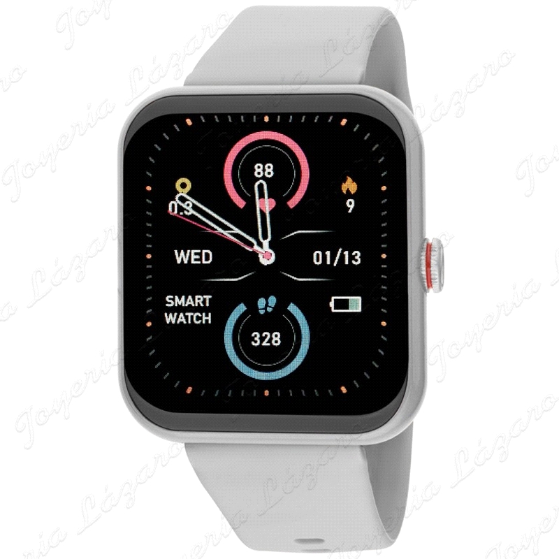 NOWLEY SMART WATCH/BAND CUADRDADO GRIS CORREA SILICONA