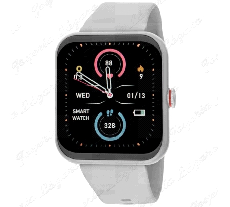 NOWLEY SMART WATCH/BAND CUADRDADO GRIS CORREA SILICONA