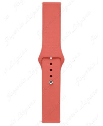 CORREA SMART WATCH/BAND 20MM SILICONA ROJA CIERRE CLIP