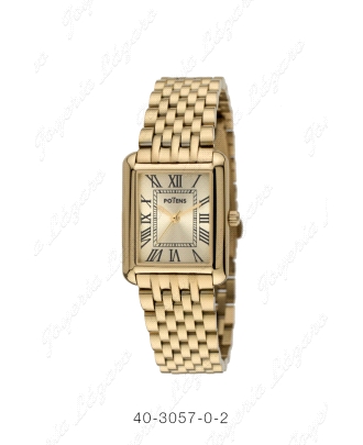 POTENS RELOJ SRA. RECTANGULAR DORADO DISEÑO CART. COLEC. PARIS