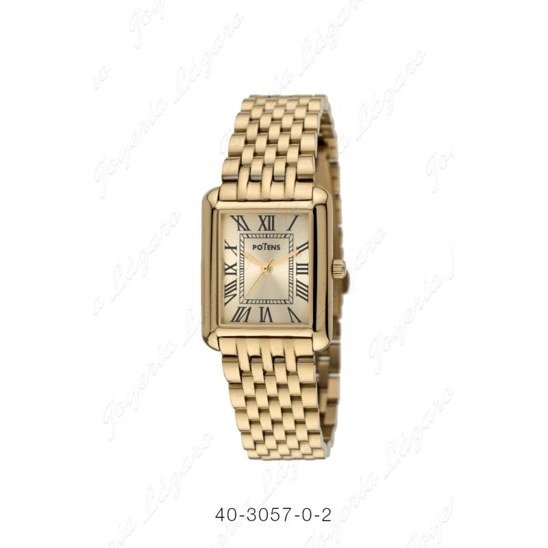 POTENS RELOJ SRA. RECTANGULAR DORADO DISEÑO CART. COLEC. PARIS