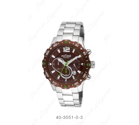 POTENS RELOJ CABALLERO ESF+BISEL MARRON, CRONO100M COLEC. MUNICH