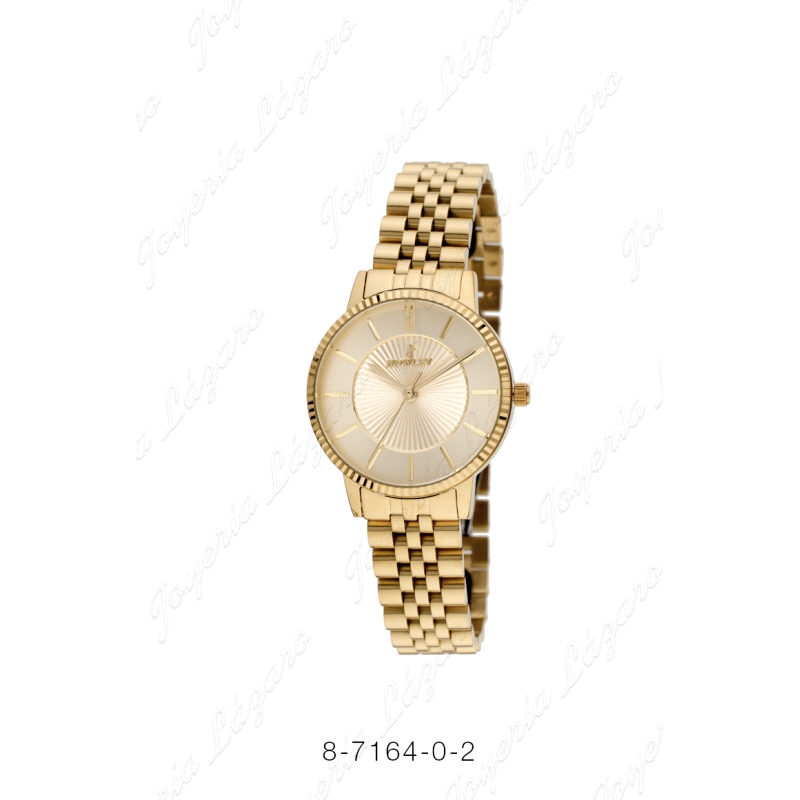 NOWLEY RELOJ ACERO CHIC SEÑORA DORADO BISEL TALLADO ESFERA DISEÑO