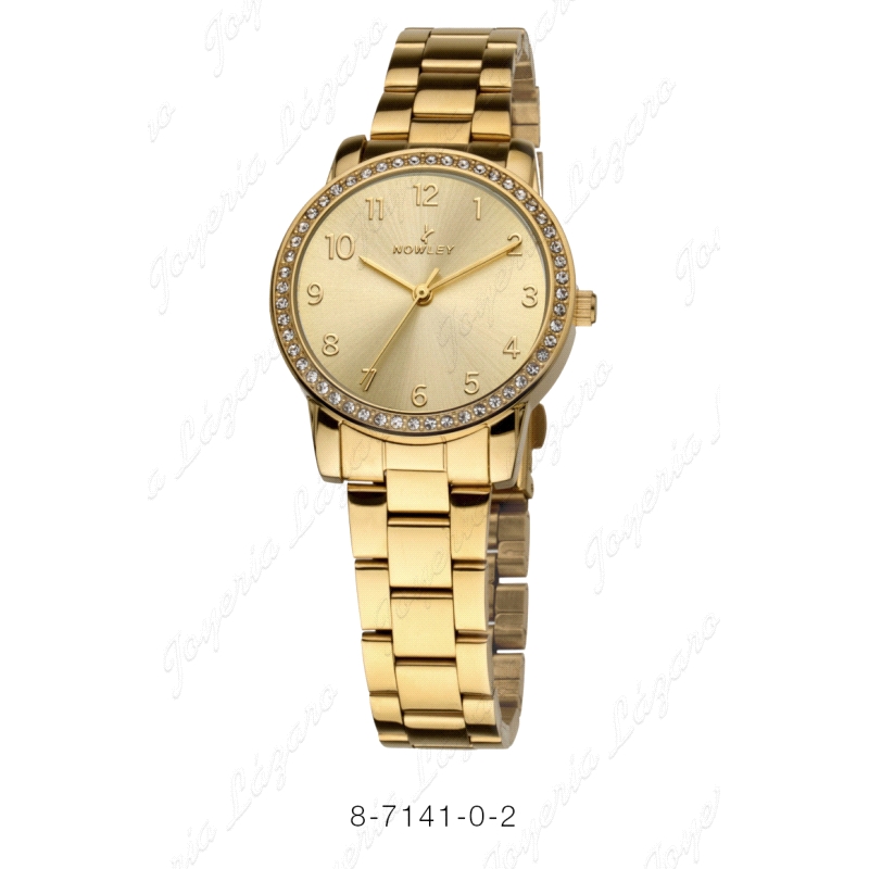 NOWLEY RELOJ SEÑORA CHIC DORADO ESFERA DORADA + CIRCONITAL BISEL