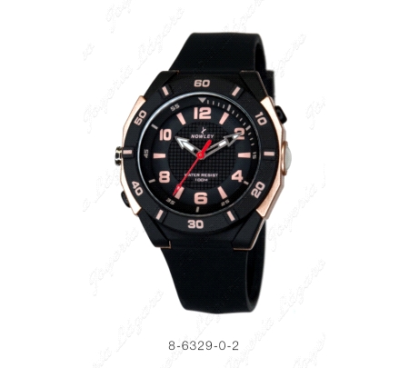 NOWLEY RELOJ RACING ANALOGICO LUZ+LINTERNA CORREA SILICONA NEGRA