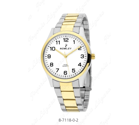 NOWLEY RELOJ CABALLERO BICOLOR  ACERO ESF. BLANCA