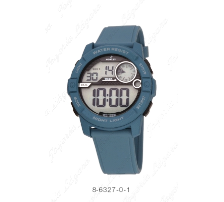 NOWLEY RELOJ DIGITAL RACING  SILICONA AZUL CLARO
