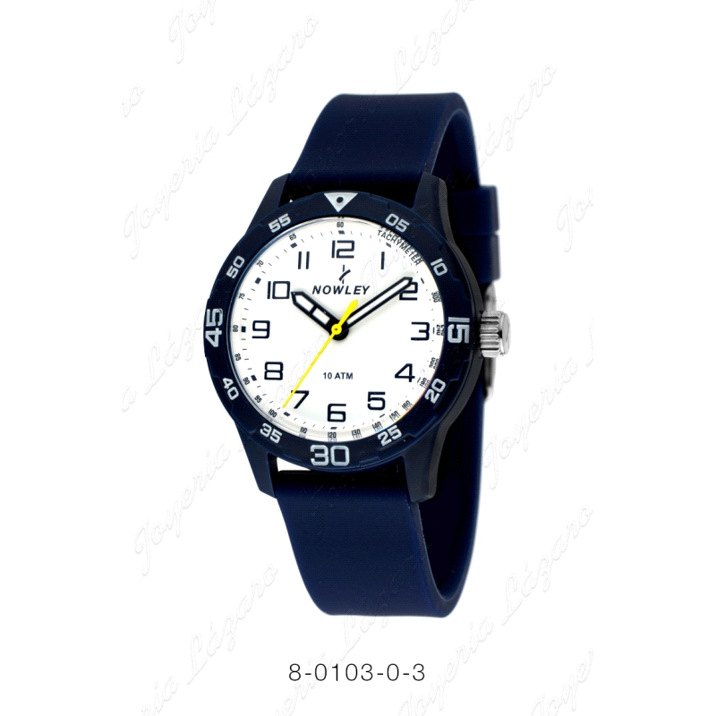 NOWLEY RELOJ CHIC SILICONA AZUL ESFERA BLANCA