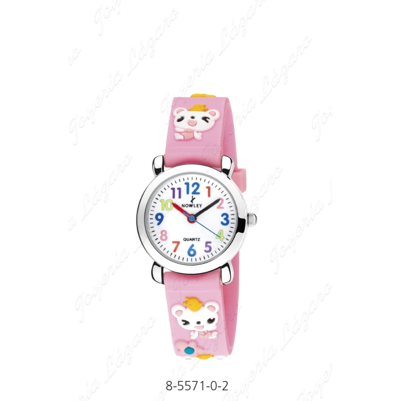 NOWLEY RELOJ KIDS ROSA CLARO OSITO FLORES