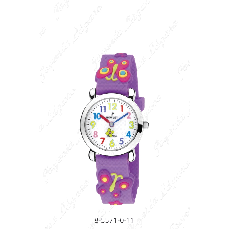 NOWLEY RELOJ KIDS ROJO FUCSIA MARIPOSAS