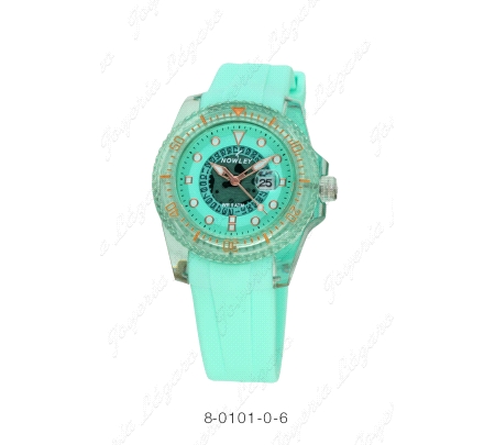 NOWLEY RELOJ NUDE PEQUEÑO CAJA TRANSPARENTE VERDE MENTA