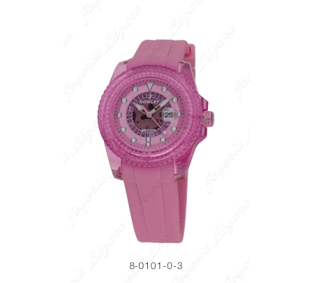 NOWLEY RELOJ NUDE PEQUEÑO CAJA TRANSPARENTE ROSA