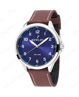 NOWLEY RELOJ HOT  ESFERA AZUL CORREA MARRON