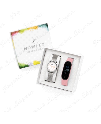 NOWLEY RELOJ PACK NIÑA,ANALOGICO + SMART BAND ROSA